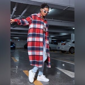 Shein Curve Plaid Shacket